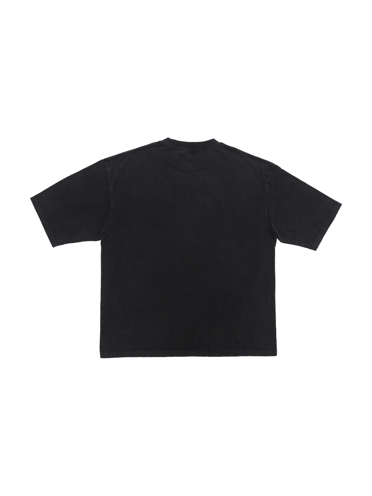 T-SHIRT DISTRESSED LOGO BLACK 平置き バック