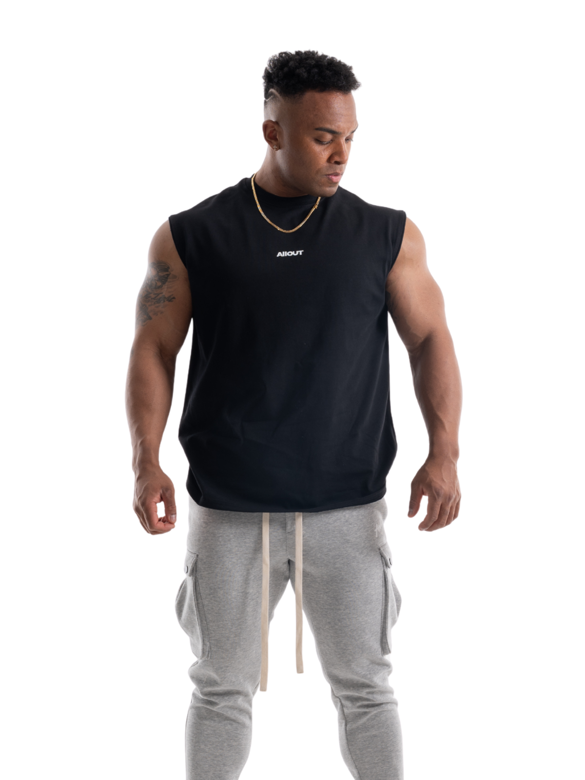 NO SLEEVE HANDCRAFTED LOGO(BLACK)