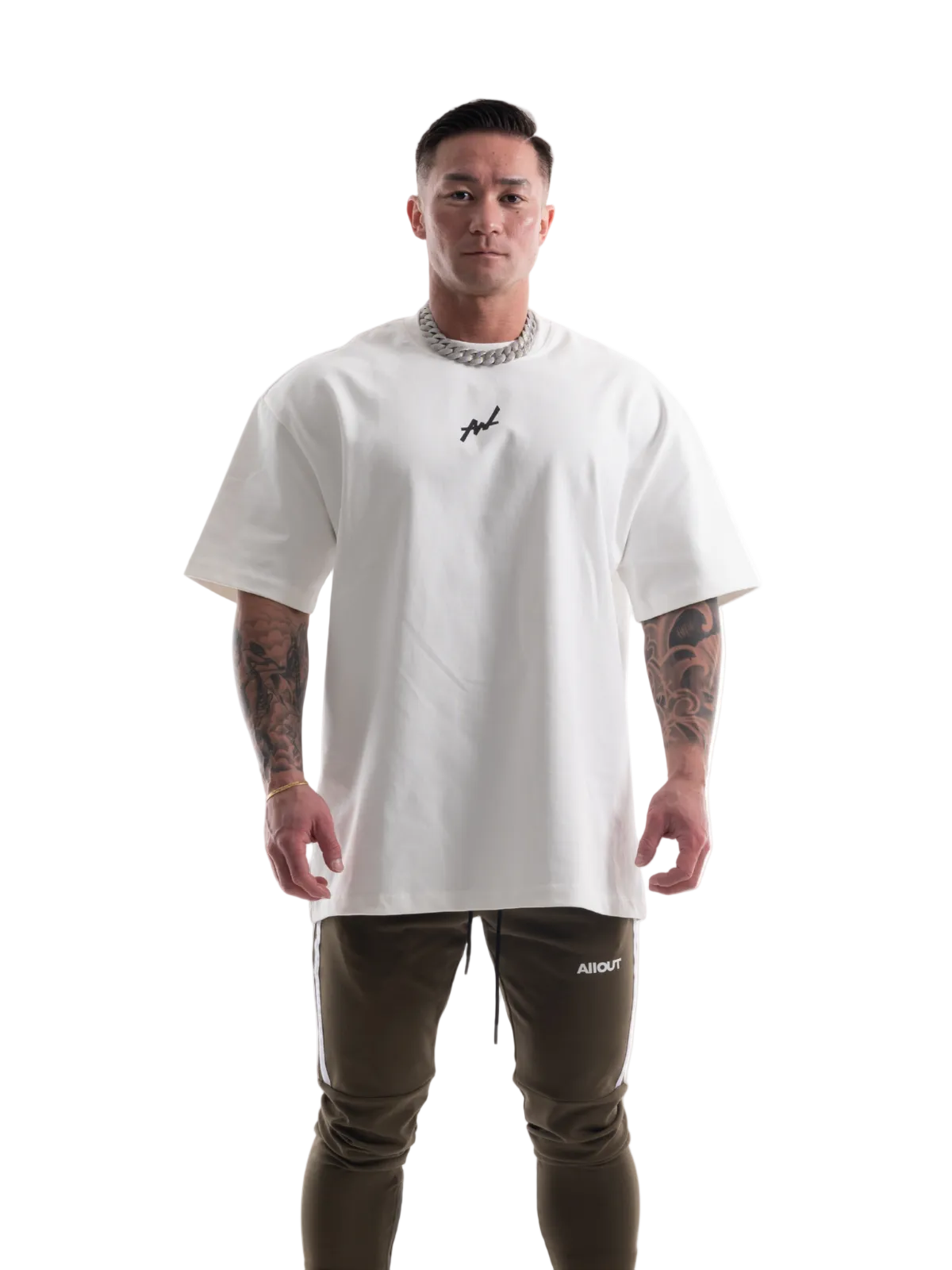T-shirt SIMPLE LOGO BIG SILHOUETTE(WHITE)