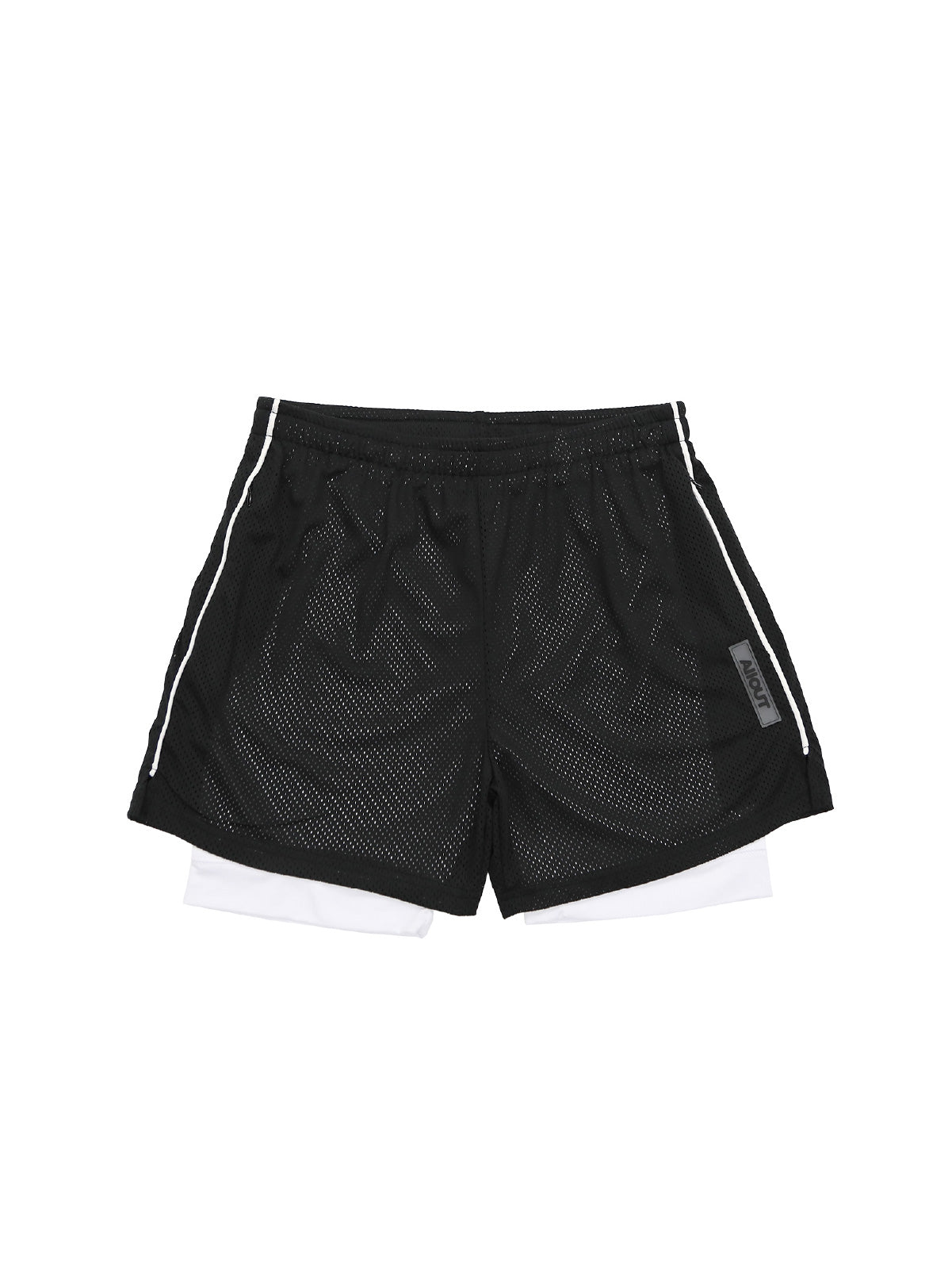 MESH SHORTS RUBBER TAG【BLACK】