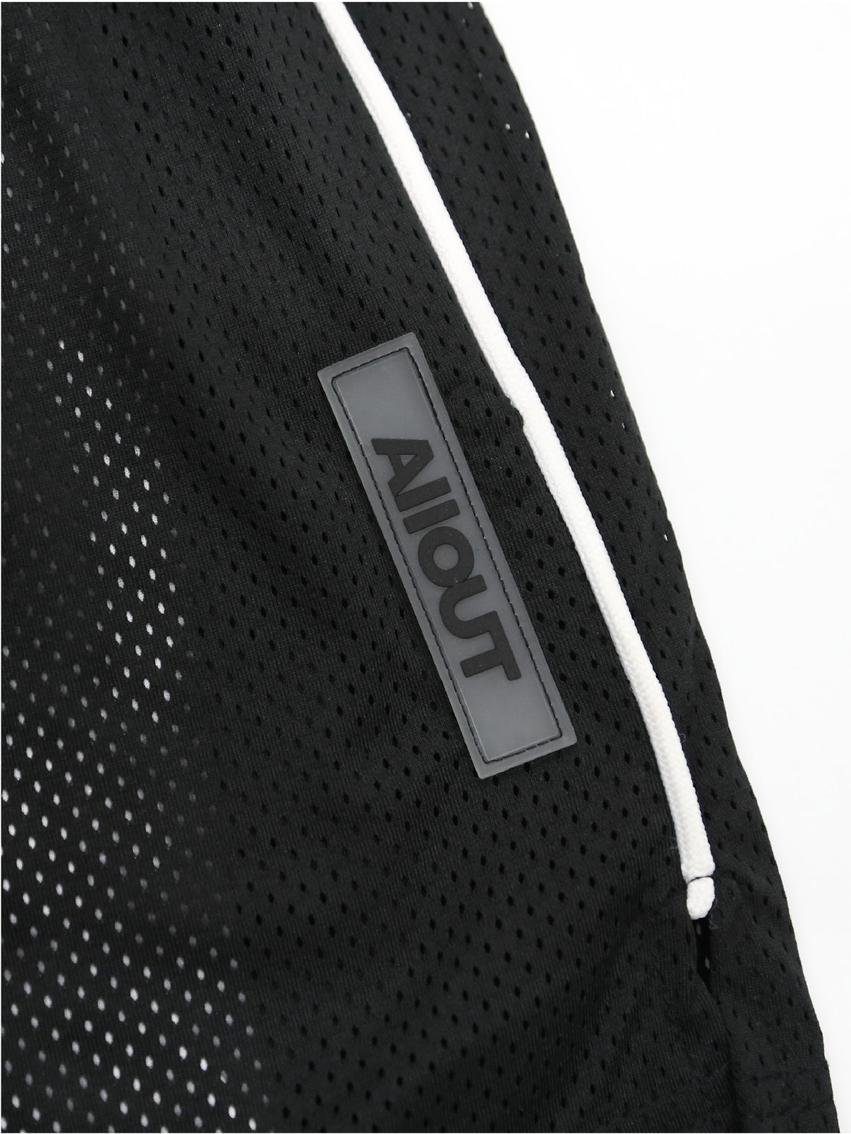 MESH SHORTS RUBBER TAG【BLACK】