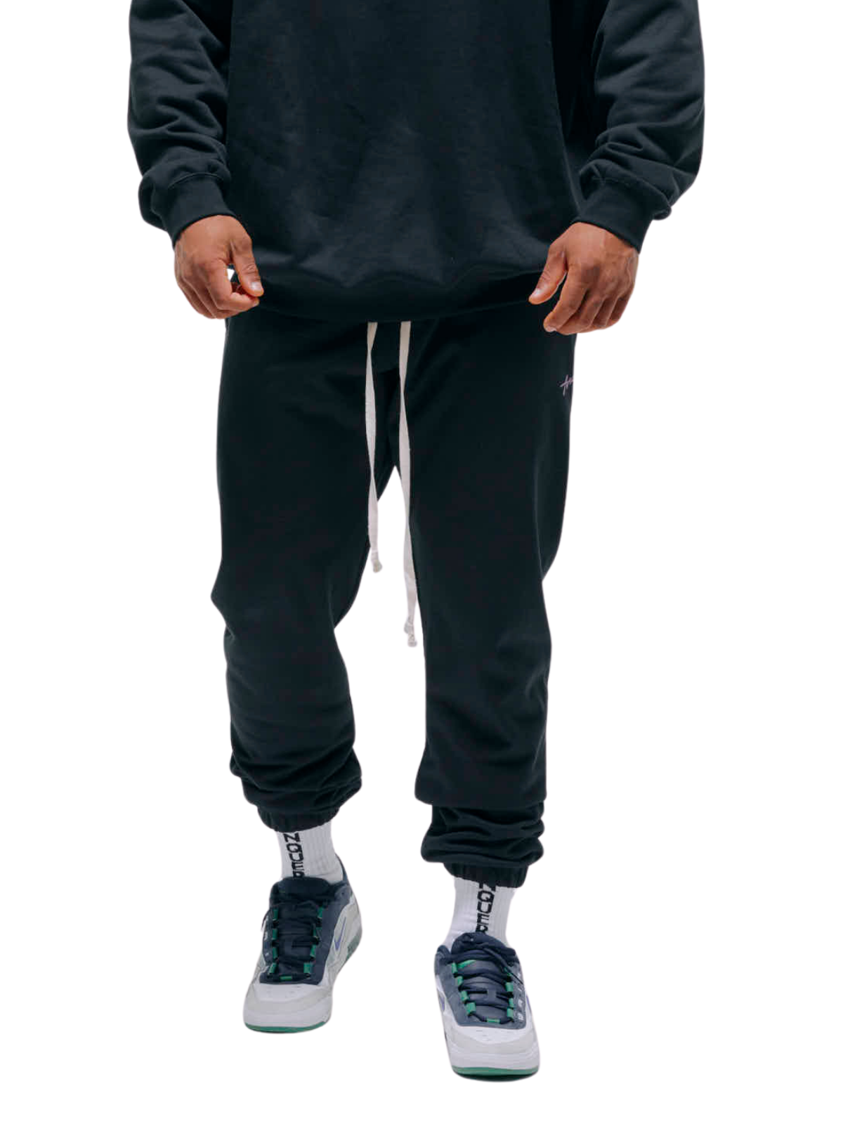 SWEAT PANTS SPRAY (BLACK)