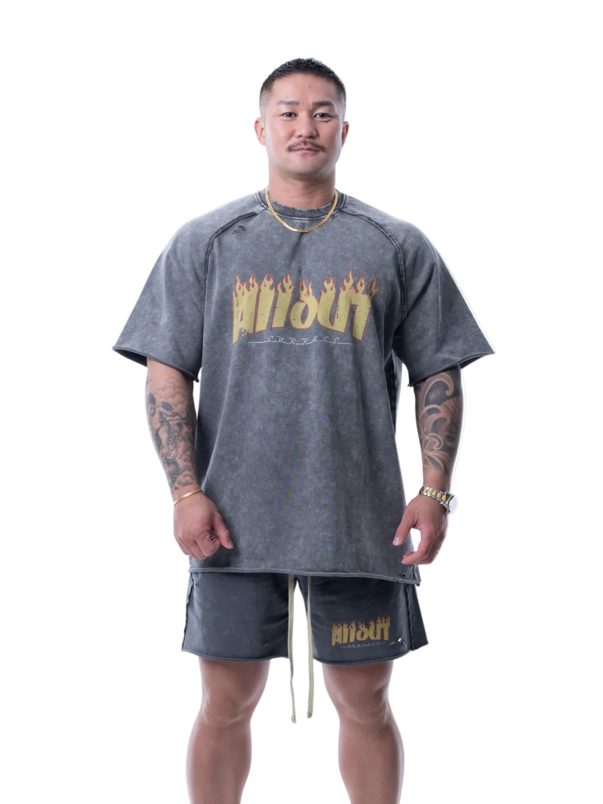 SWEAT TEE | DISTRESSED FLAME