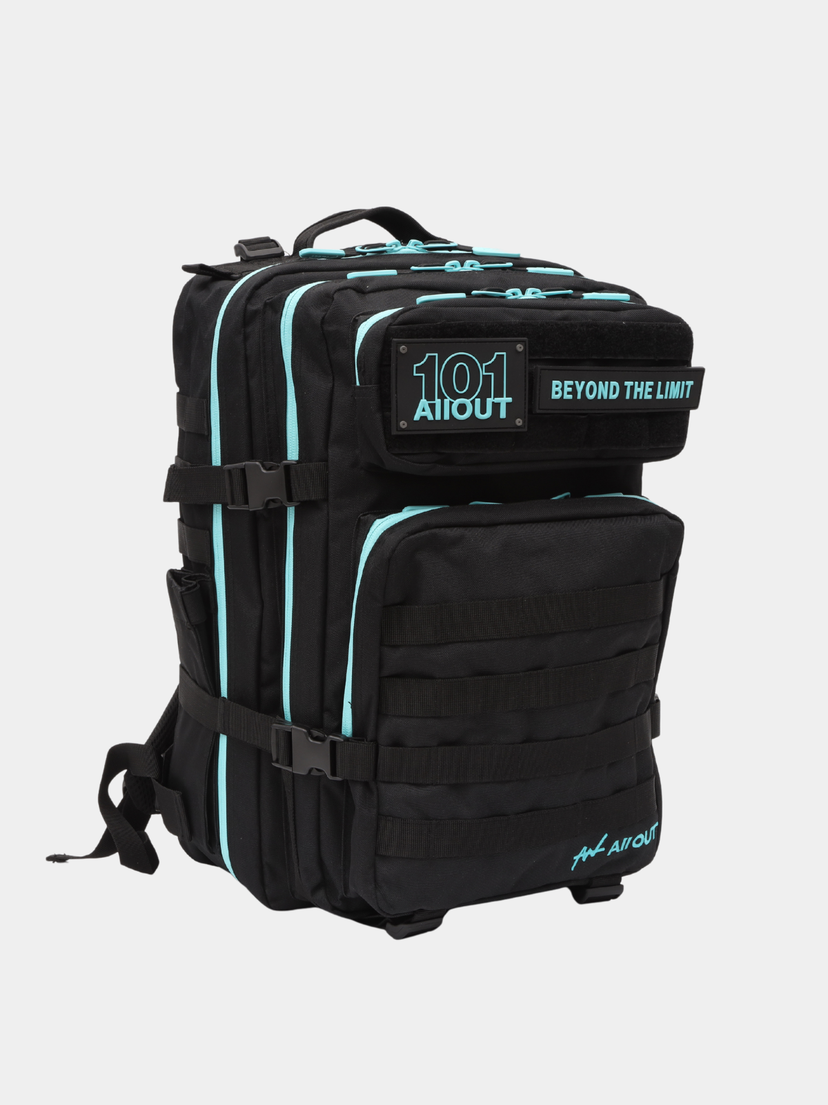 AllOUT BACKPACK 45L BLACK and AQUA