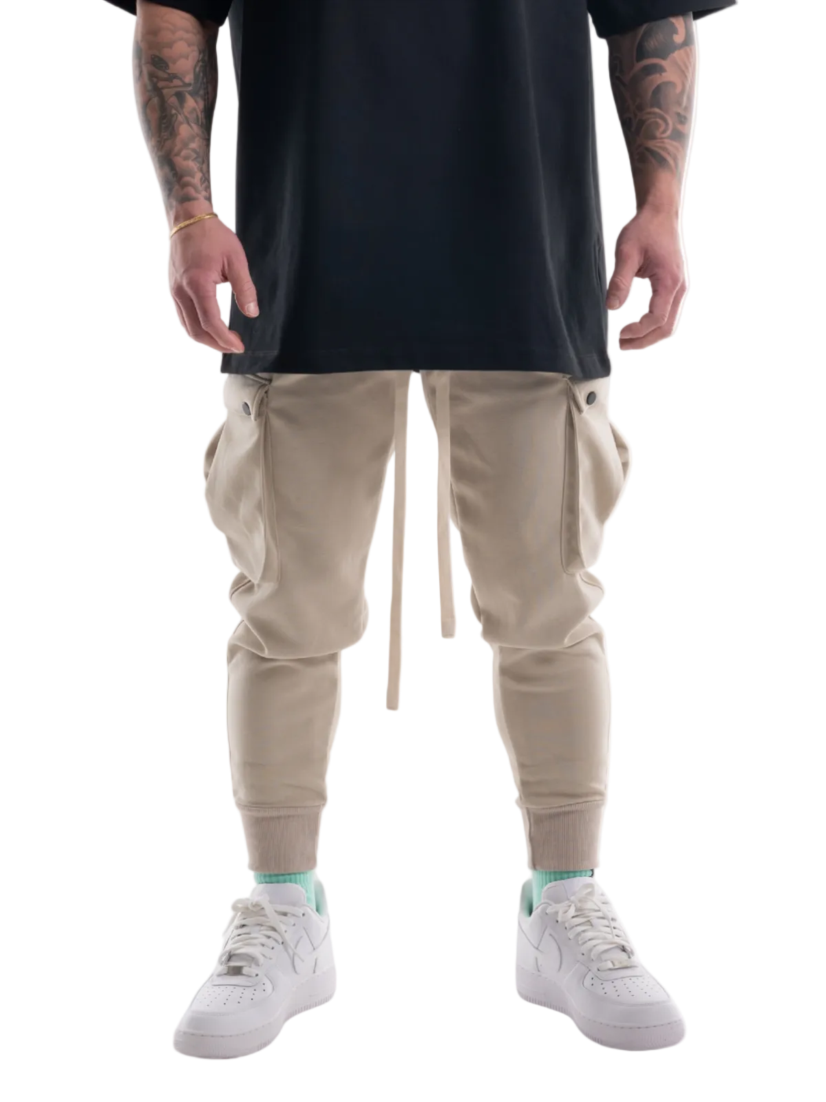 CARGO PANTS ONE POINT LOGO(BEIGE)