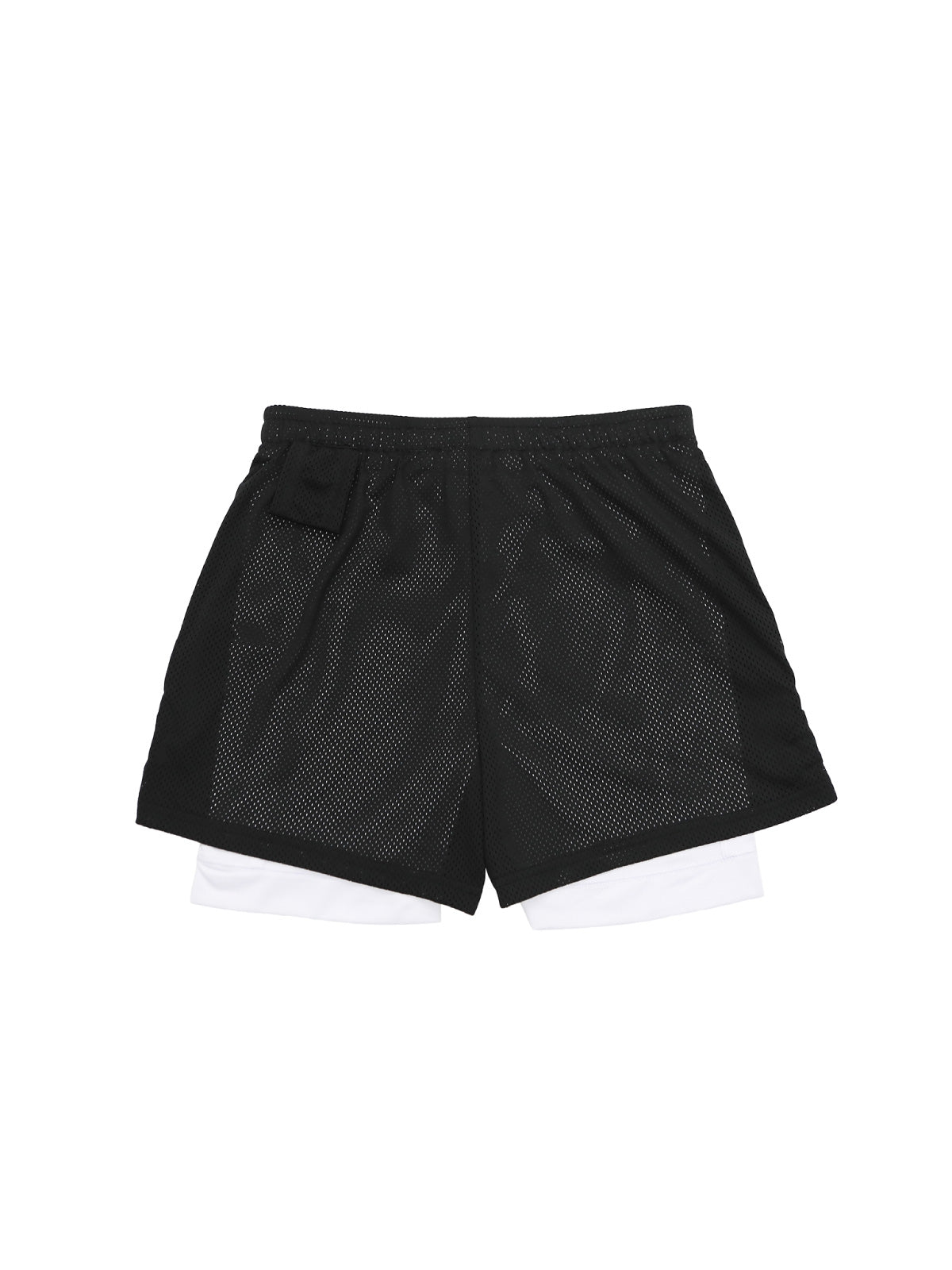 MESH SHORTS RUBBER TAG【BLACK】
