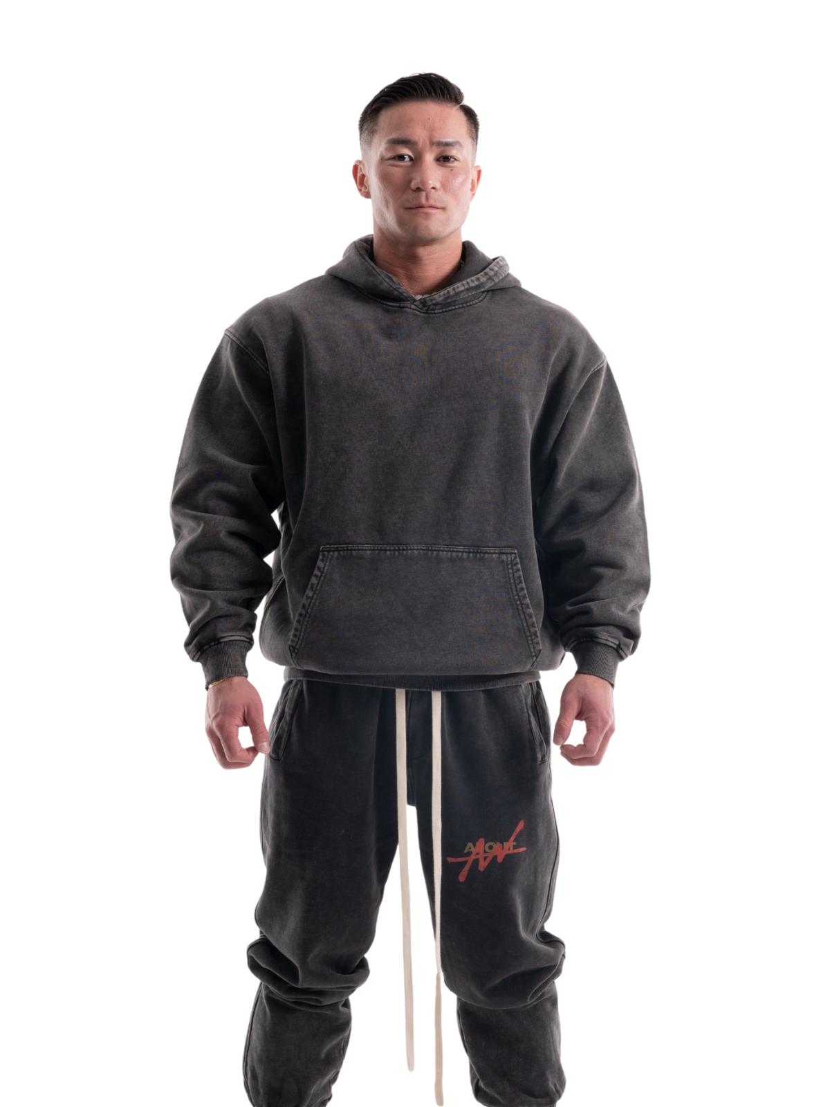 SWEAT HOODIE VINTAGE LOGO(DARK GRAY)