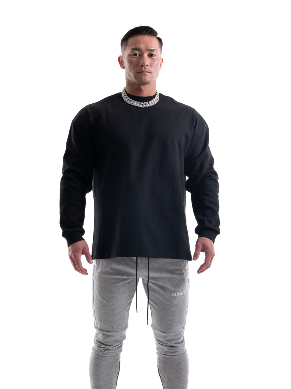 LONG SLEEVE T-shirt RUBBER TAG(BLACK)