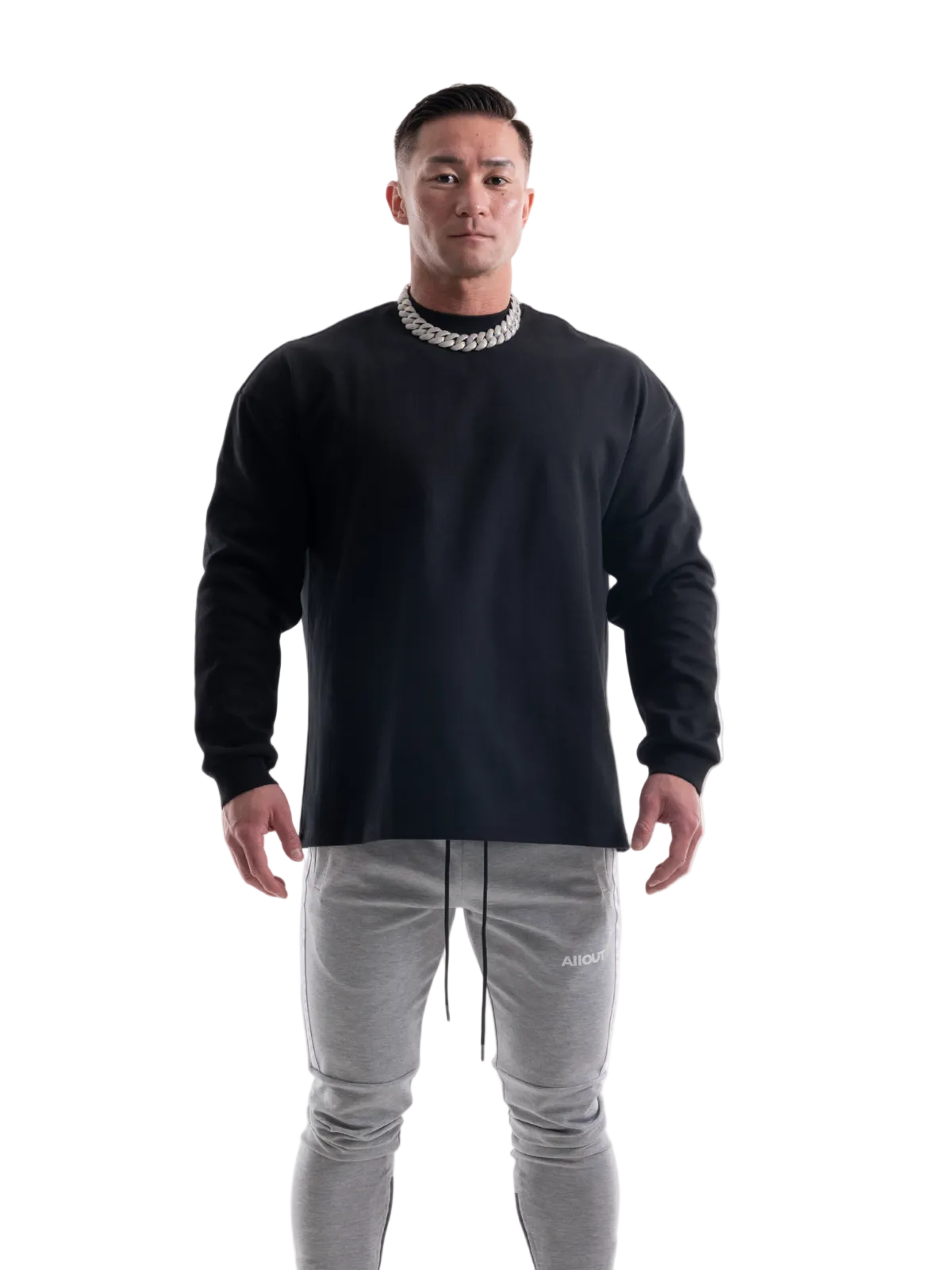 LONG SLEEVE T-shirt RUBBER TAG(BLACK)