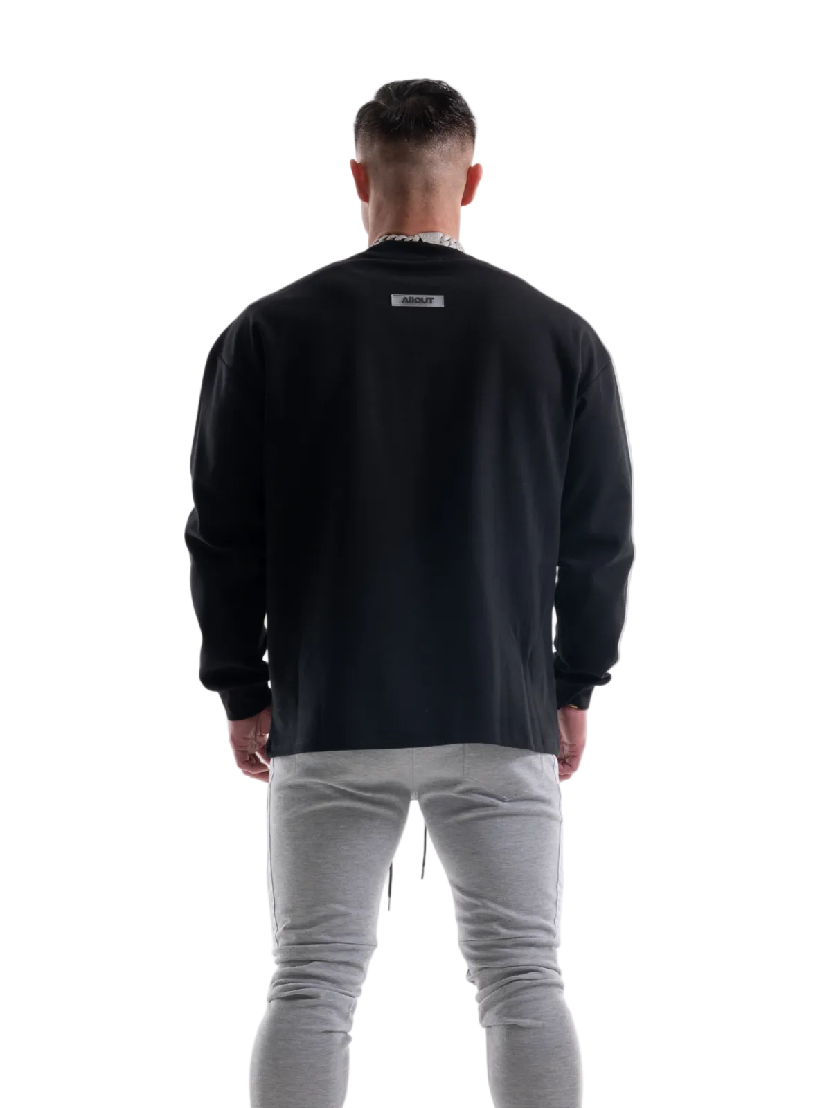 LONG SLEEVE T-shirt RUBBER TAG(BLACK)
