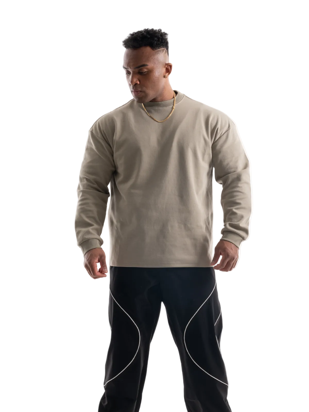 LONG SLEEVE T-shirt RUBBER TAG(KHAKI)