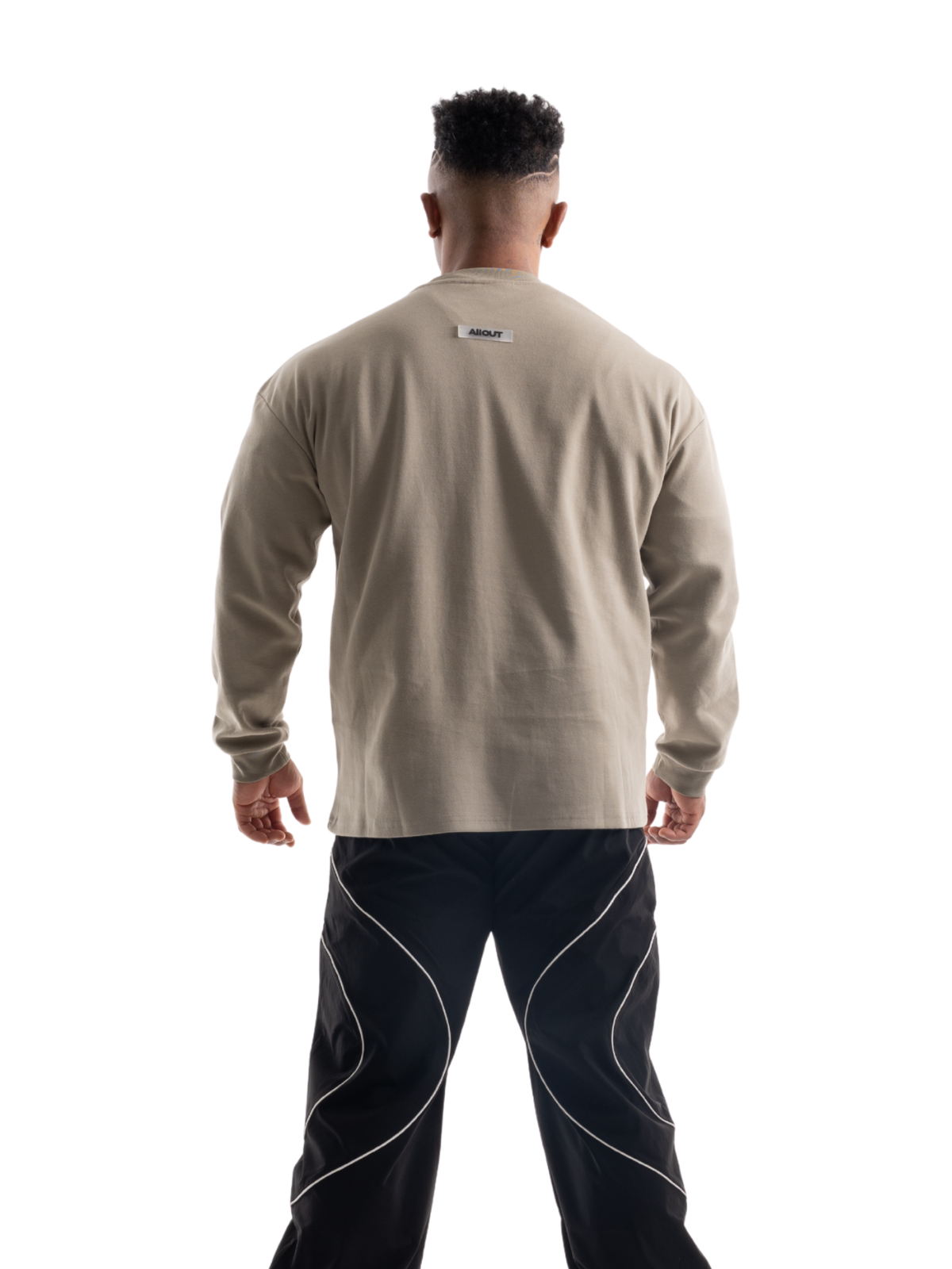 LONG SLEEVE T-shirt RUBBER TAG(KHAKI)