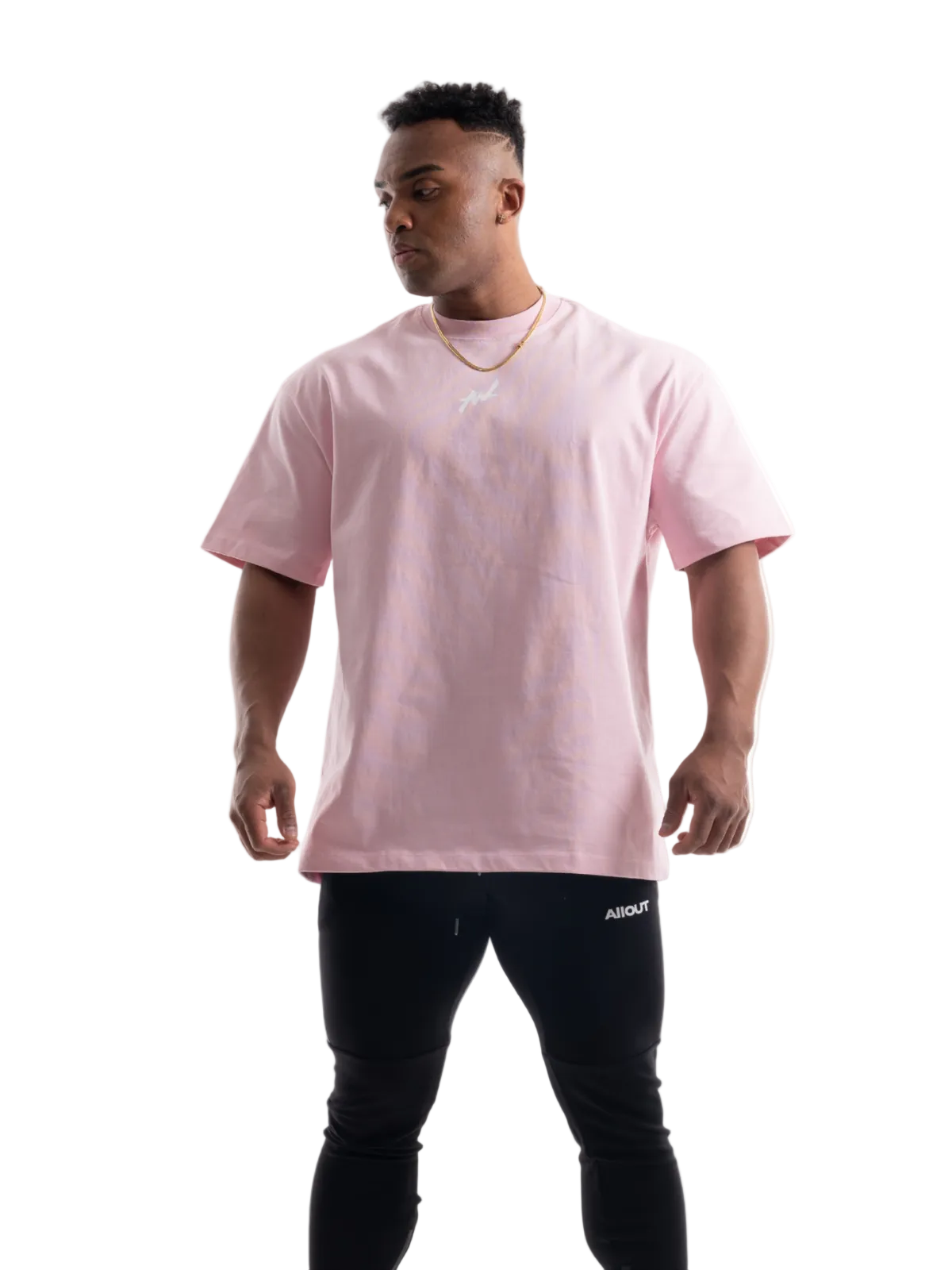 T-shirt SIMPLE LOGO BIG SILHOUETTE(PINK)