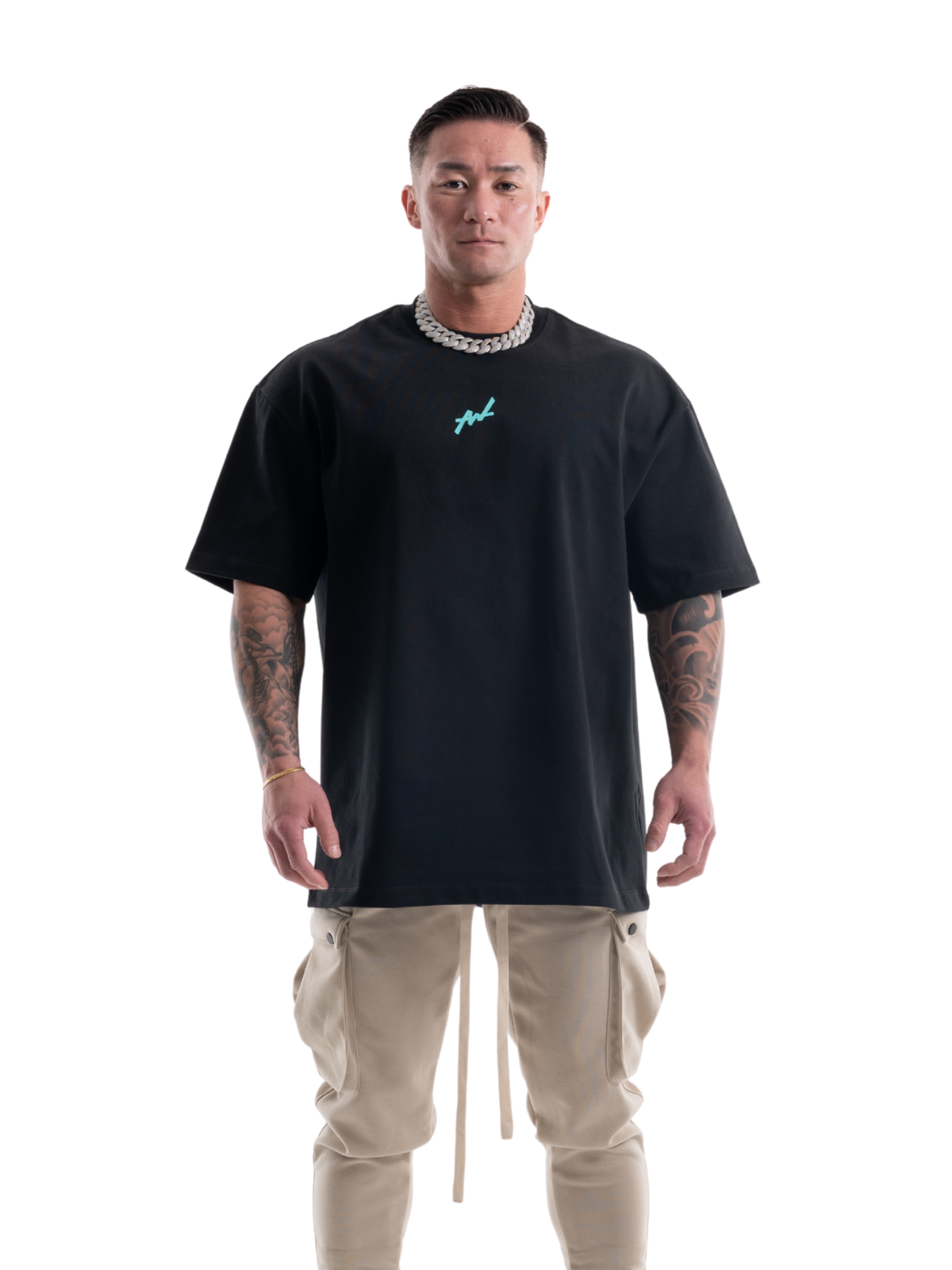 T-shirt SIMPLE LOGO BIG SILHOUETTE(BLACK)