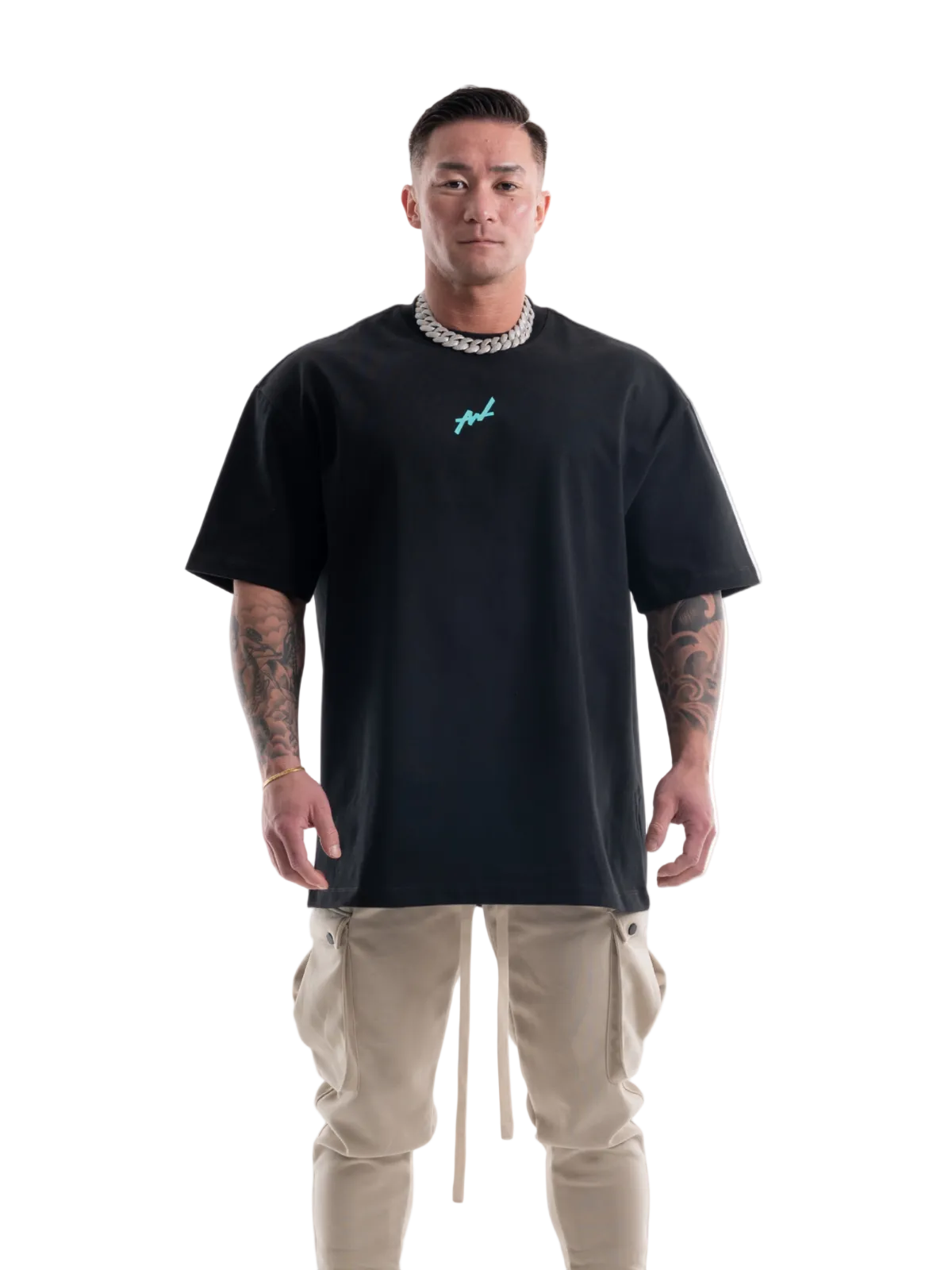 T-shirt SIMPLE LOGO BIG SILHOUETTE(BLACK)