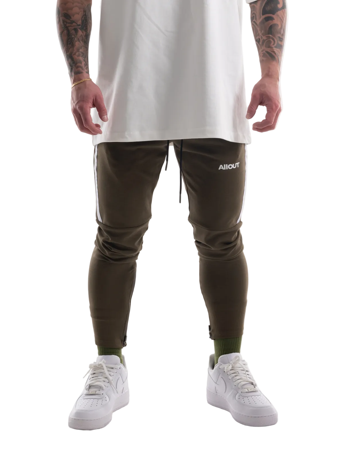 2 LINE STRETCH PANTS(KHAKI)