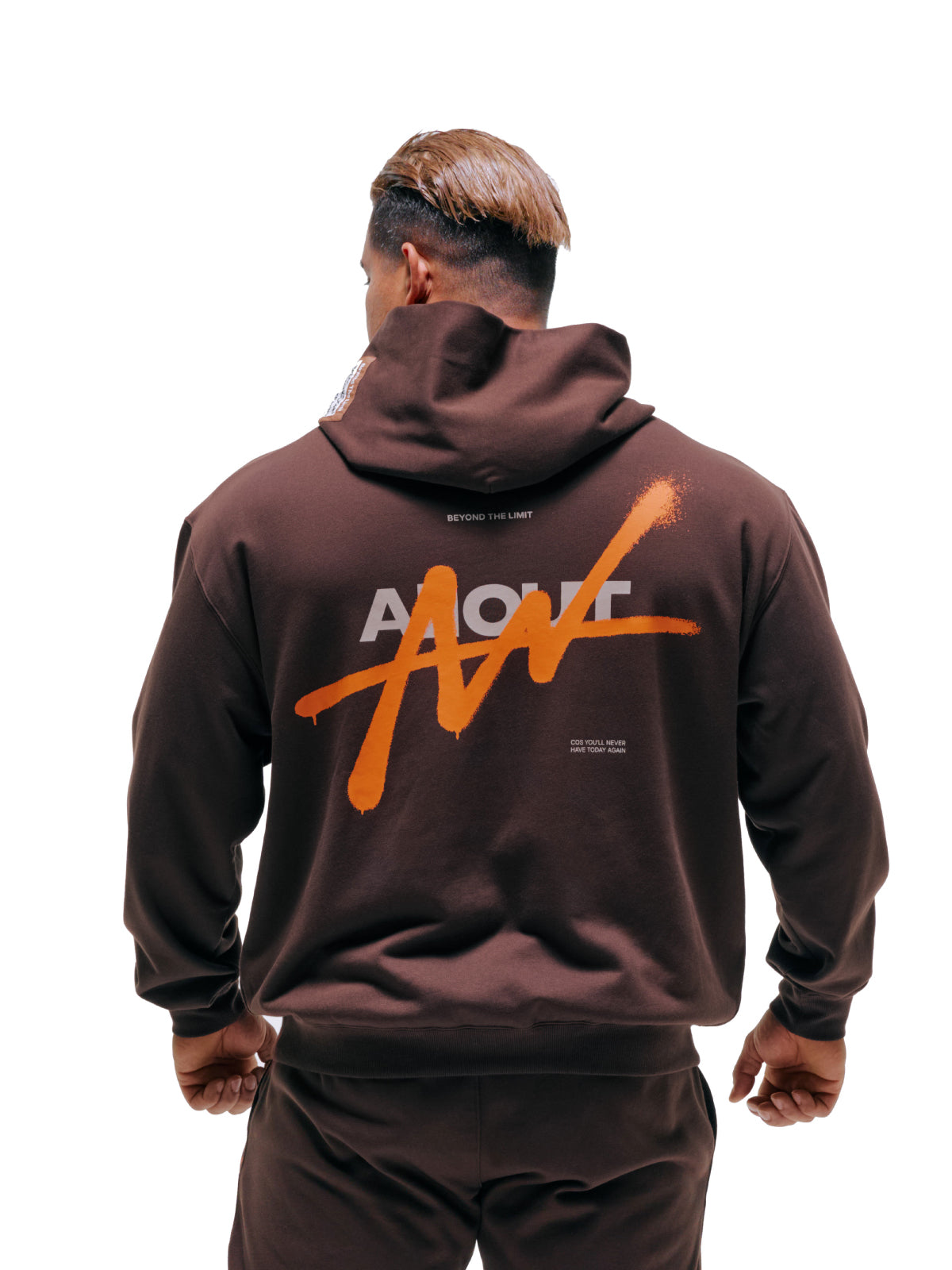 SWEAT HOODIE SPRAY(BROWN)