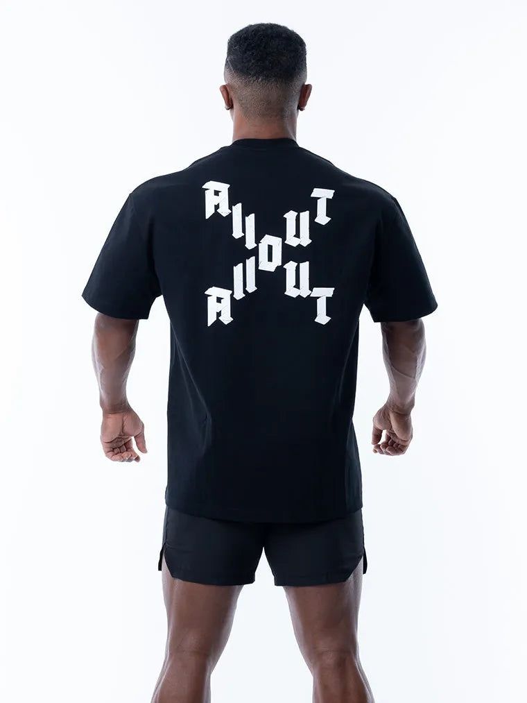 T-shirt DIAGONAL CROSS【BLACK】