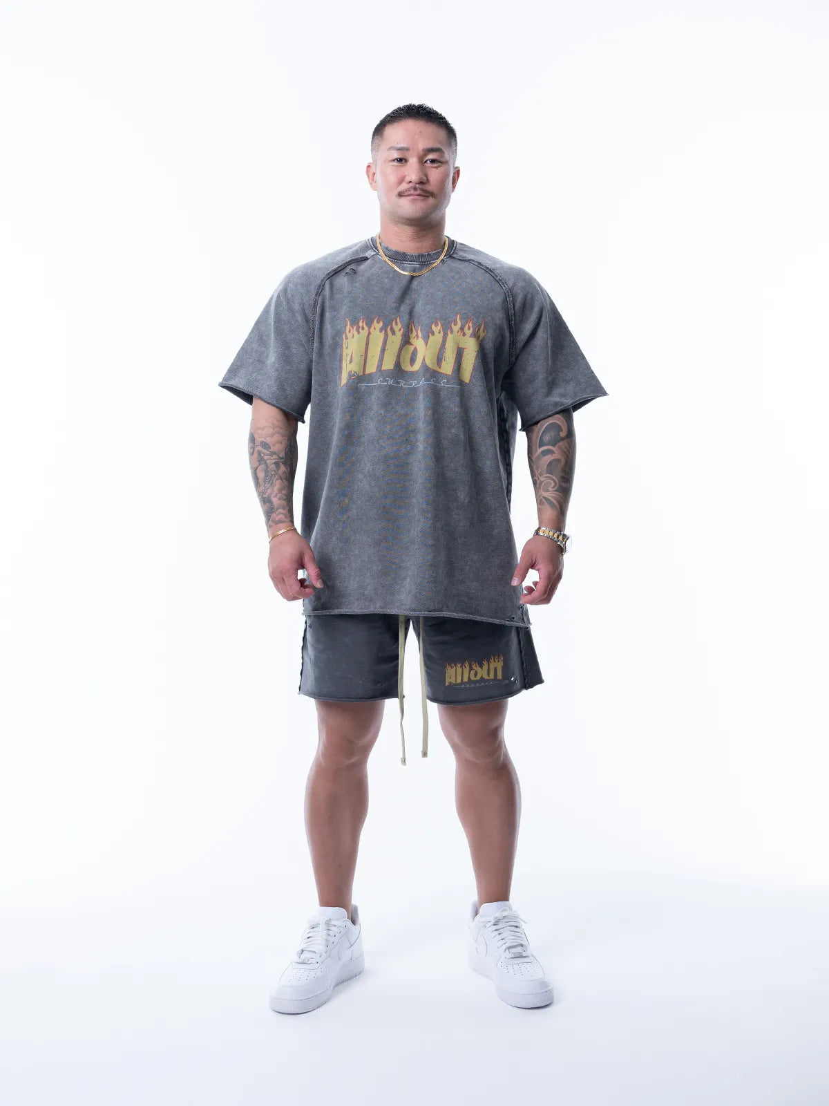 SWEAT SHORTS | DISTRESSED FLAME