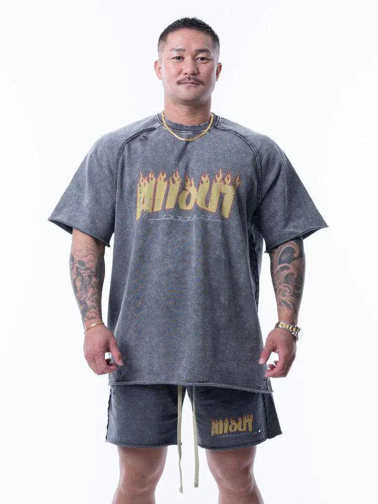 SWEAT TEE | DISTRESSED FLAME