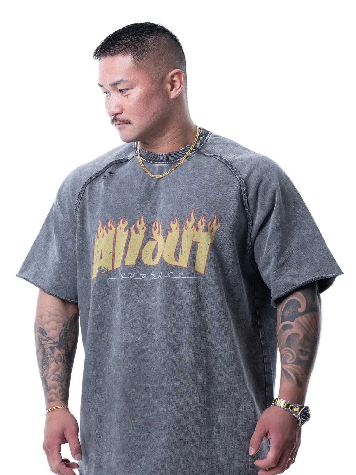 SWEAT TEE | DISTRESSED FLAME