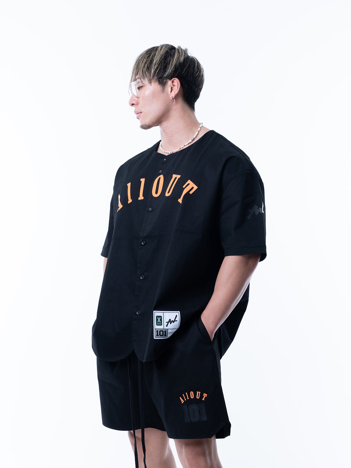 BASEBALL SHIRT BLACK TWILL