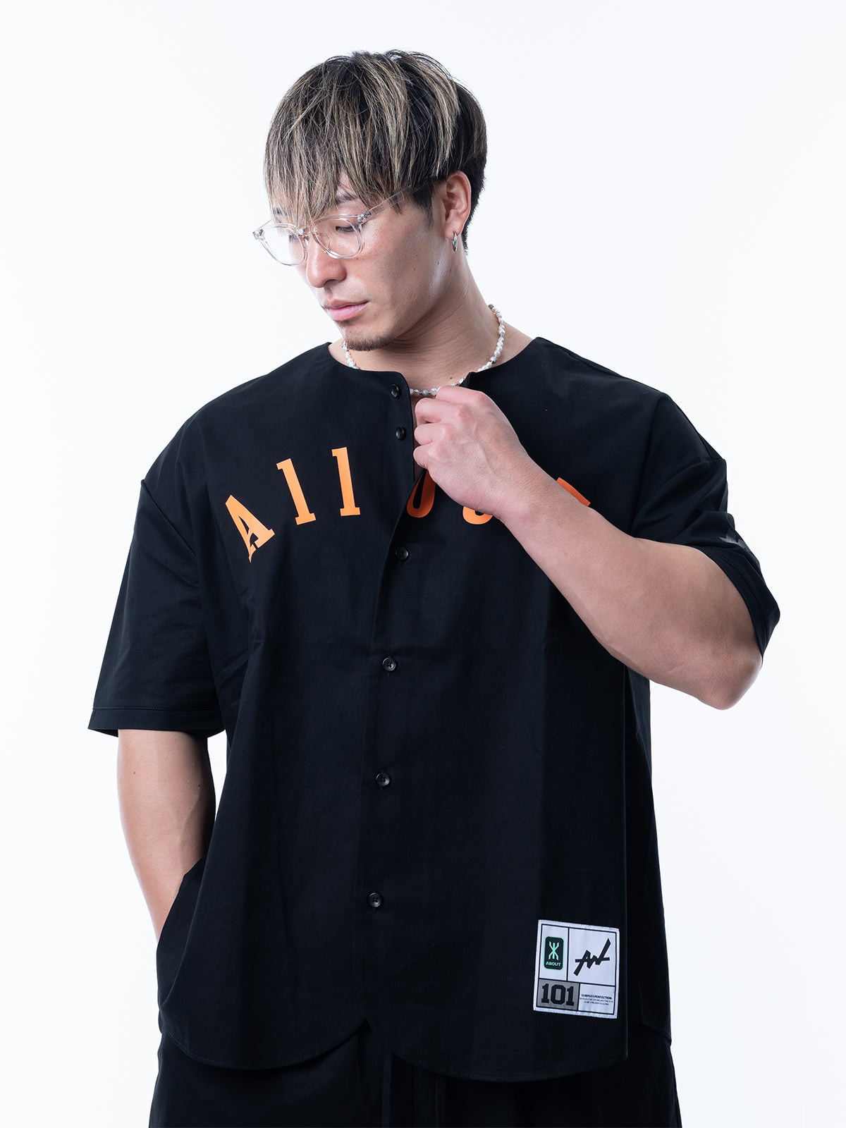 BASEBALL SHIRT BLACK TWILL
