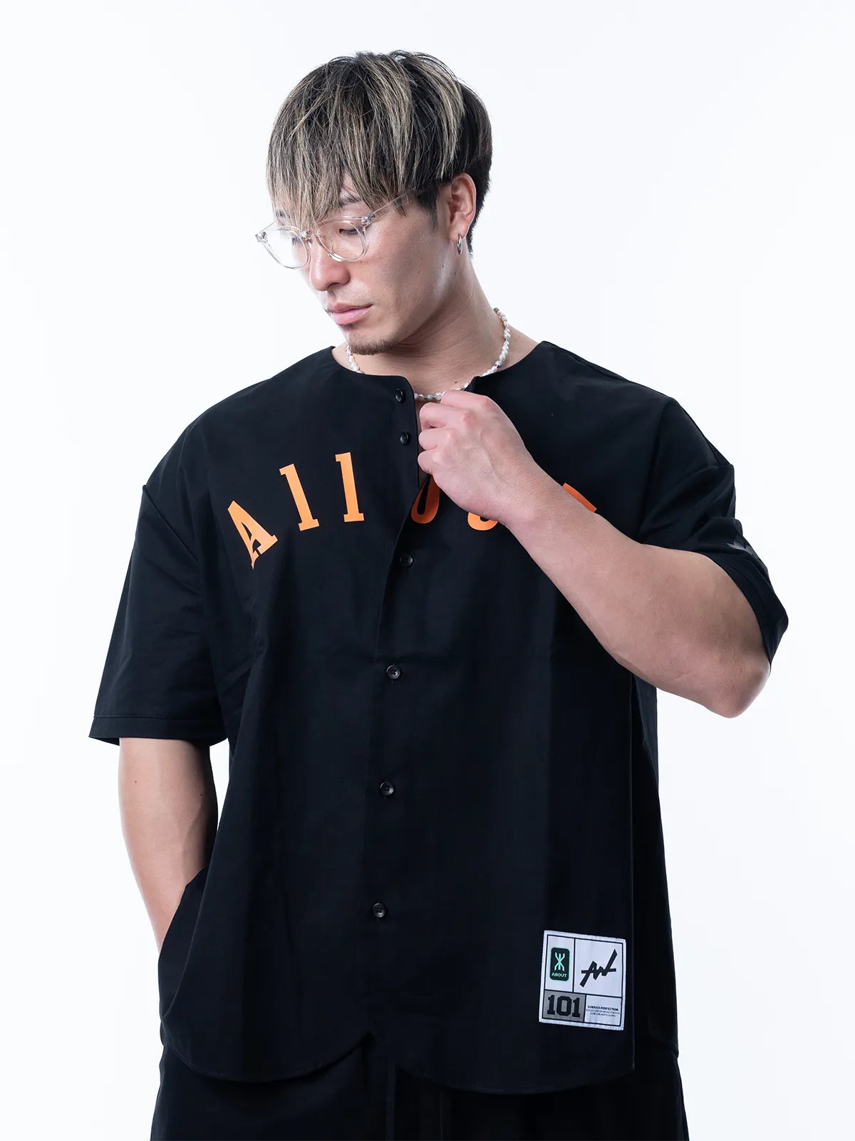 BASEBALL SHIRT BLACK TWILL