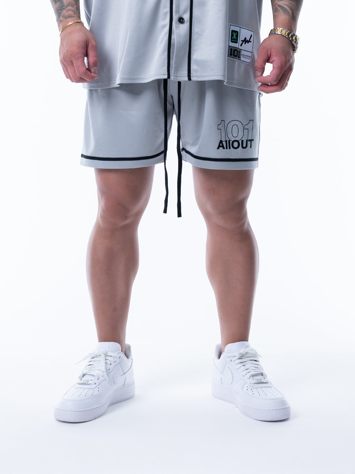 BASEBALL SHORT PANTS GRAY MESH