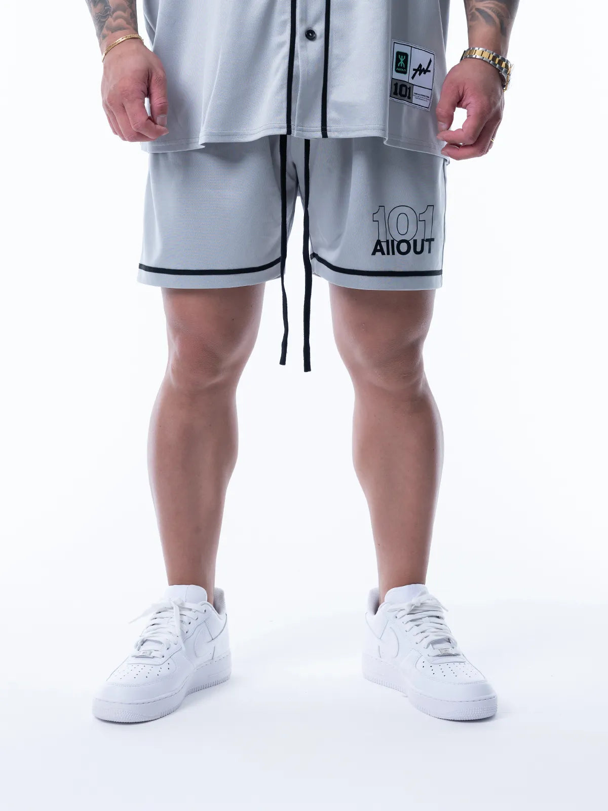 BASEBALL SHORT PANTS GRAY MESH