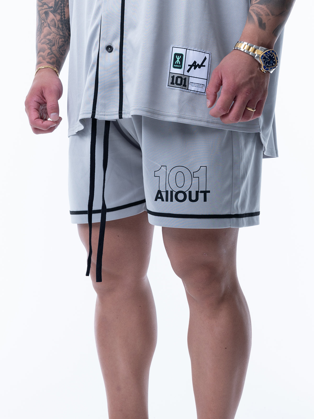 BASEBALL SHORT PANTS GRAY MESH