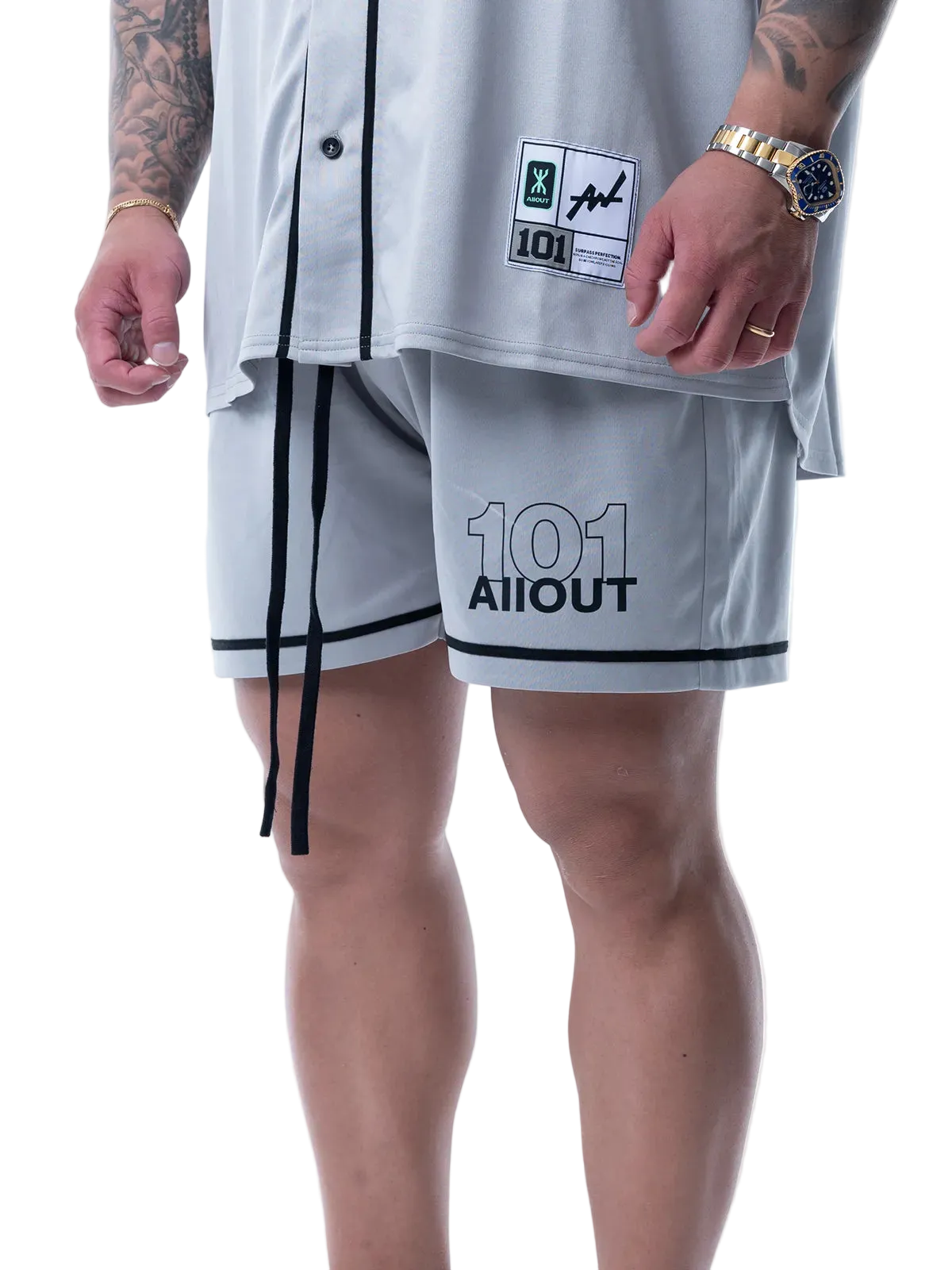 BASEBALL SHORT PANTS GRAY MESH