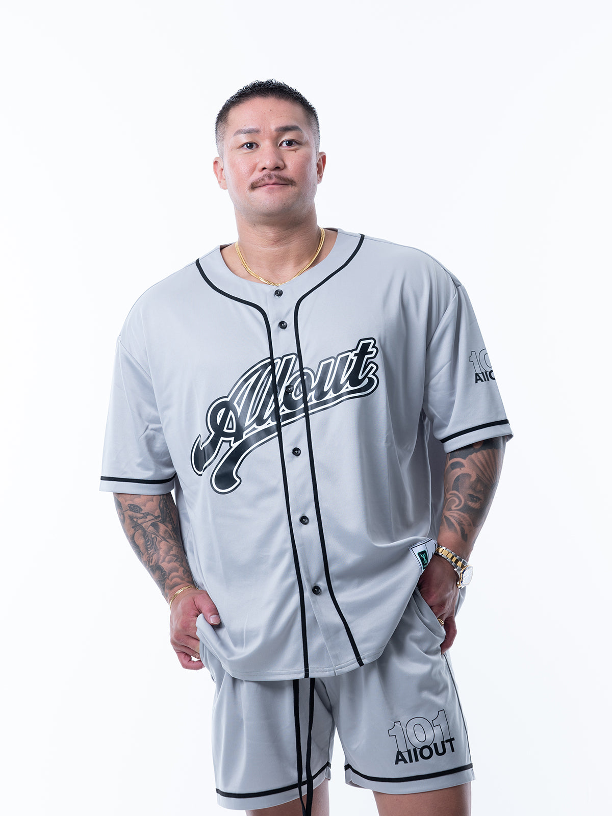 BASEBALL SHIRT GRAY MESH