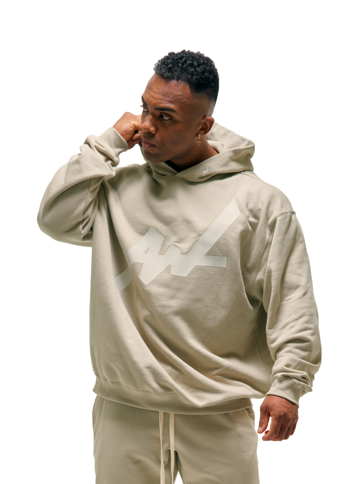 SWEAT HOODIE BIG LOGO(BEIGE)