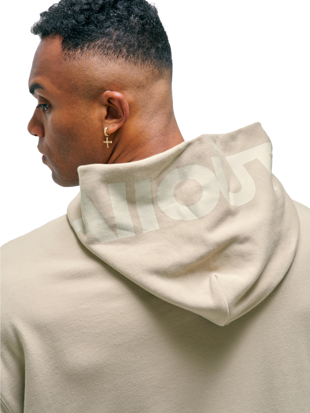 SWEAT HOODIE BIG LOGO(BEIGE)