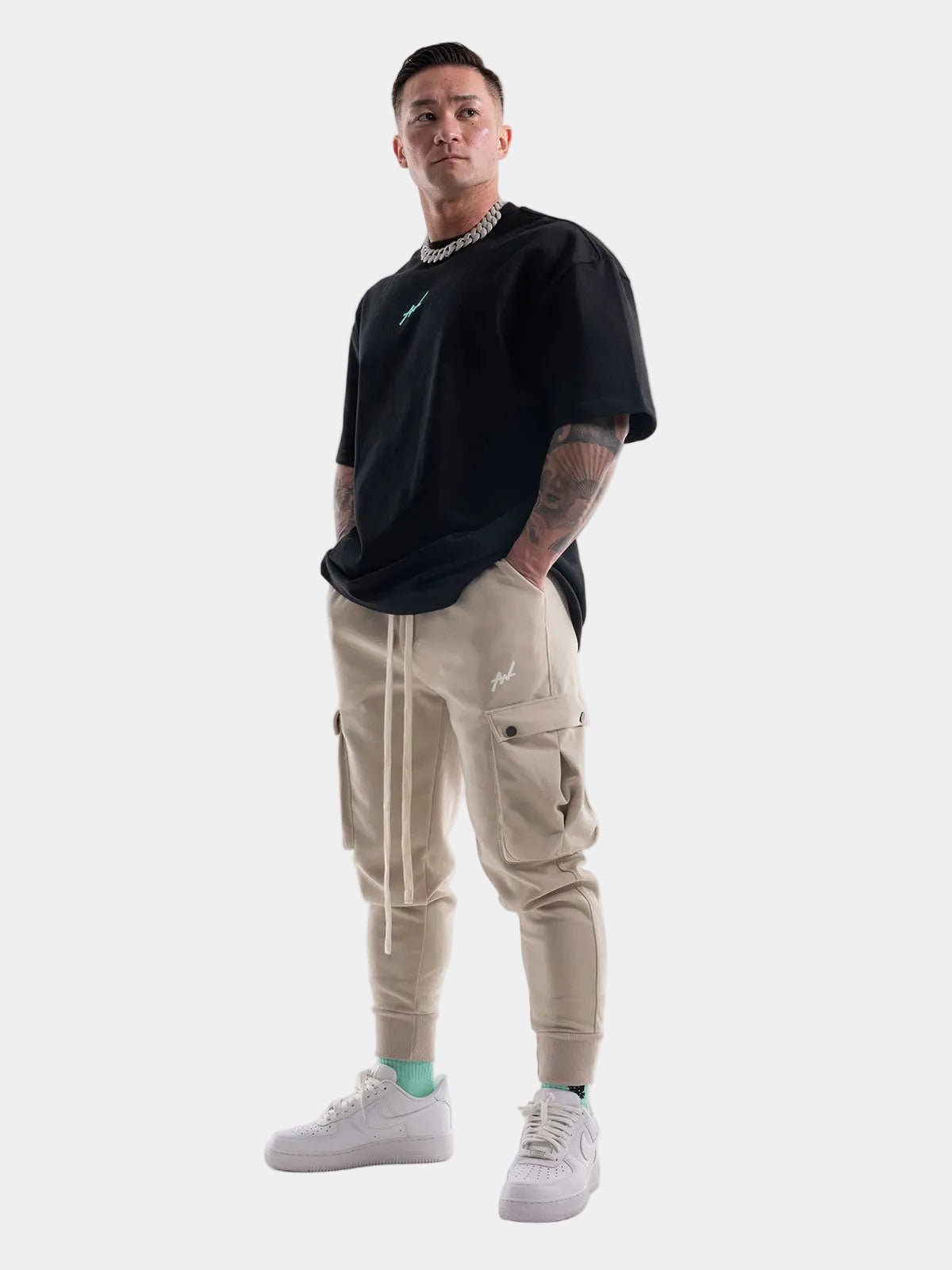 SWEAT PANTS SPRAY (BLACK)