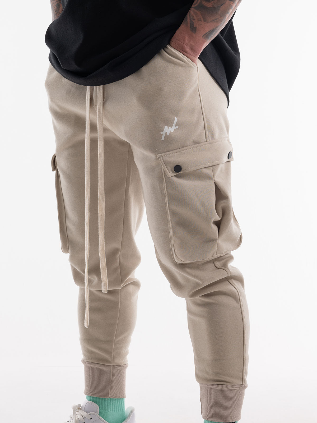CARGO PANTS ONE POINT LOGO(BEIGE)