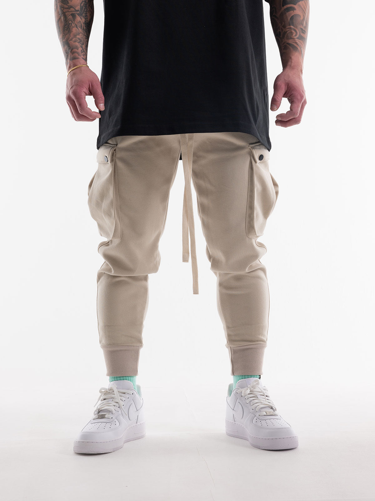 CARGO PANTS ONE POINT LOGO(BEIGE)