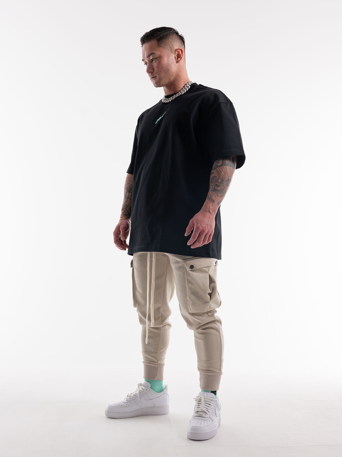 CARGO PANTS ONE POINT LOGO(BEIGE)
