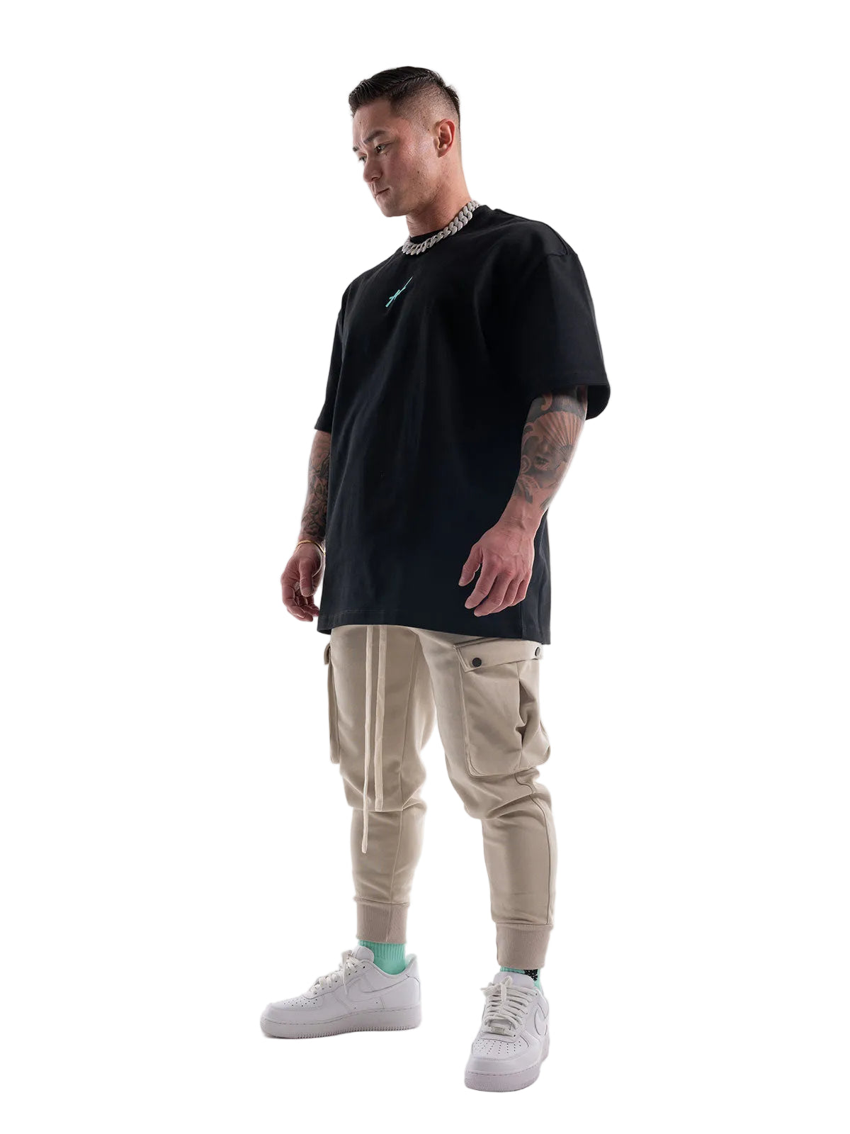 SWEAT PANTS SPRAY (BLACK)