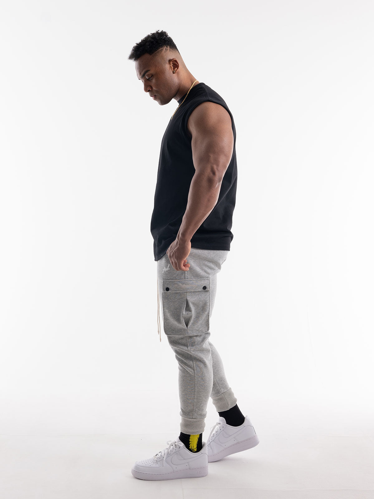CARGO PANTS ONE POINT LOGO(GRAY)