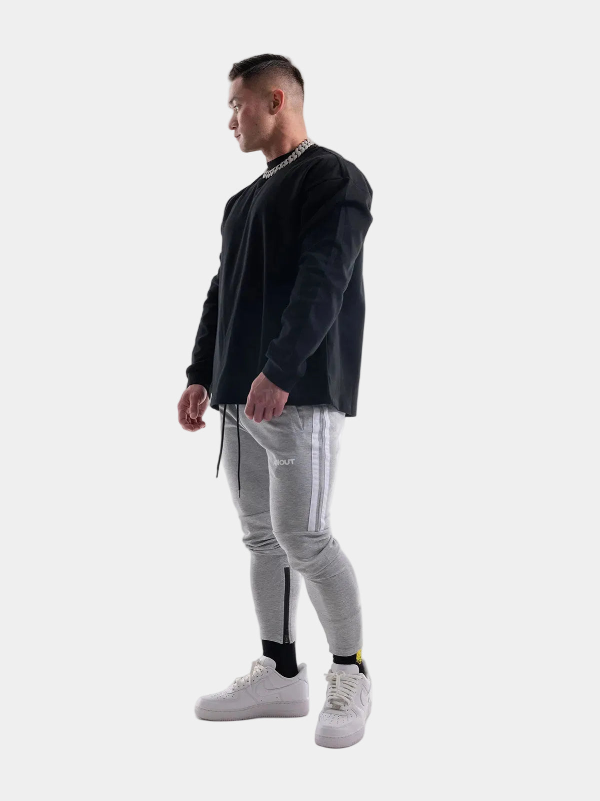 SWEAT PANTS SPRAY (BLACK)