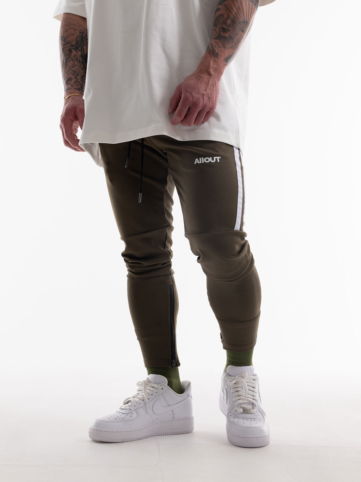 2 LINE STRETCH PANTS(KHAKI)