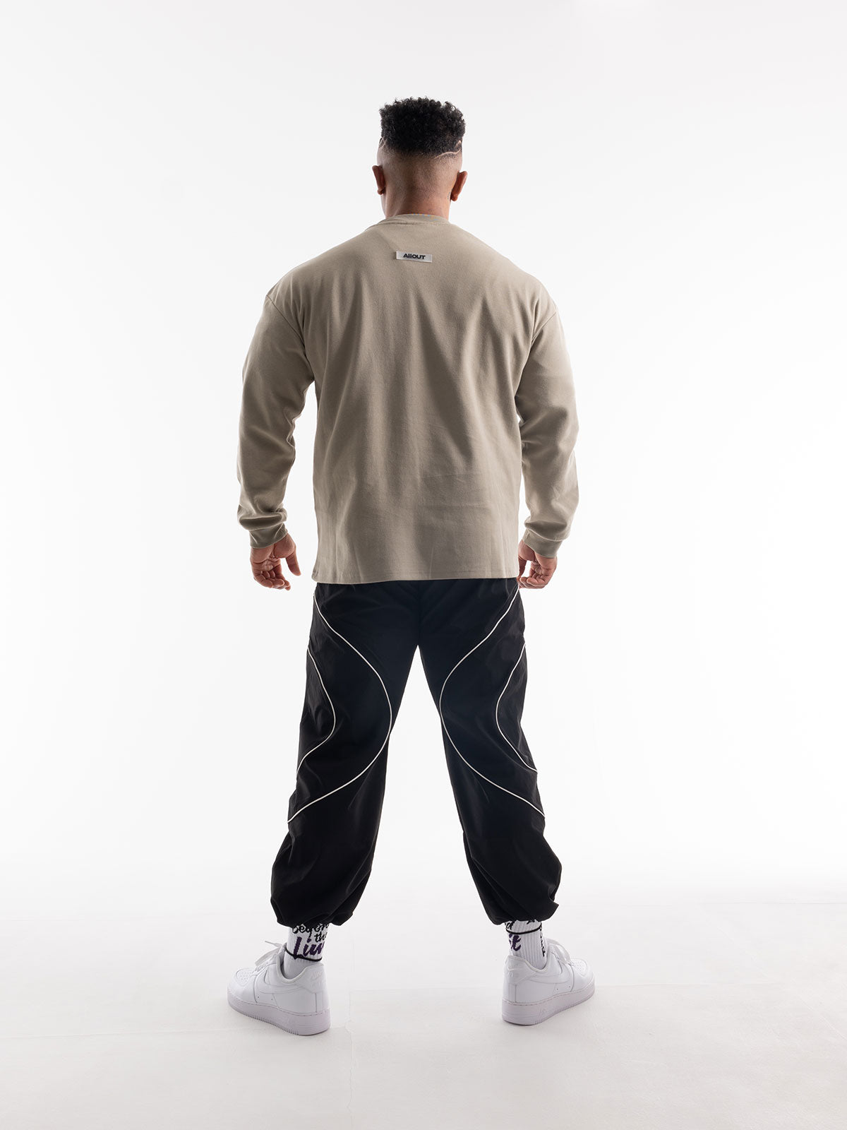 LONG SLEEVE T-shirt RUBBER TAG(KHAKI)