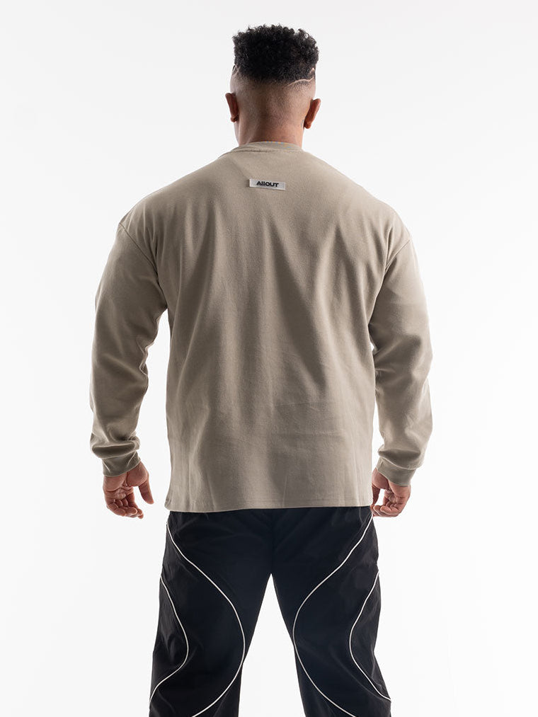 LONG SLEEVE T-shirt RUBBER TAG(KHAKI)
