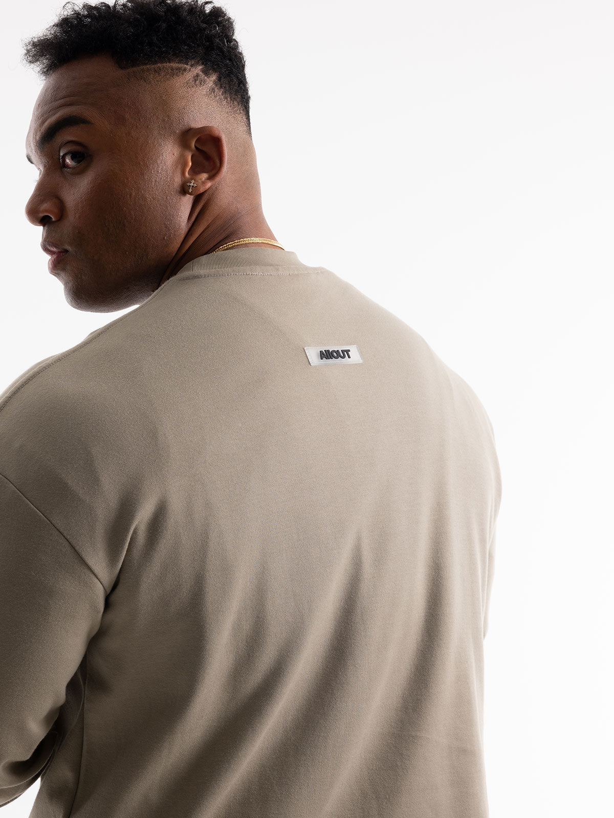 LONG SLEEVE T-shirt RUBBER TAG(KHAKI)