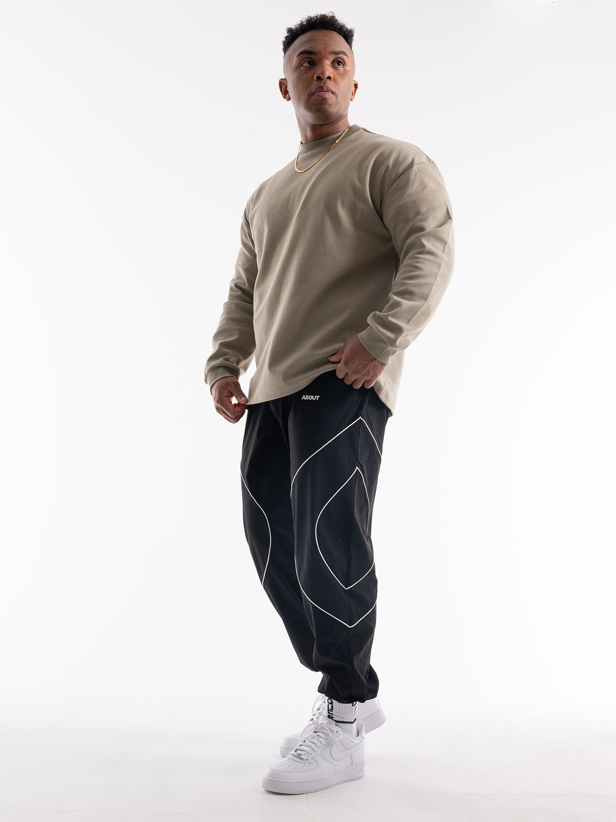 LONG SLEEVE T-shirt RUBBER TAG(KHAKI)