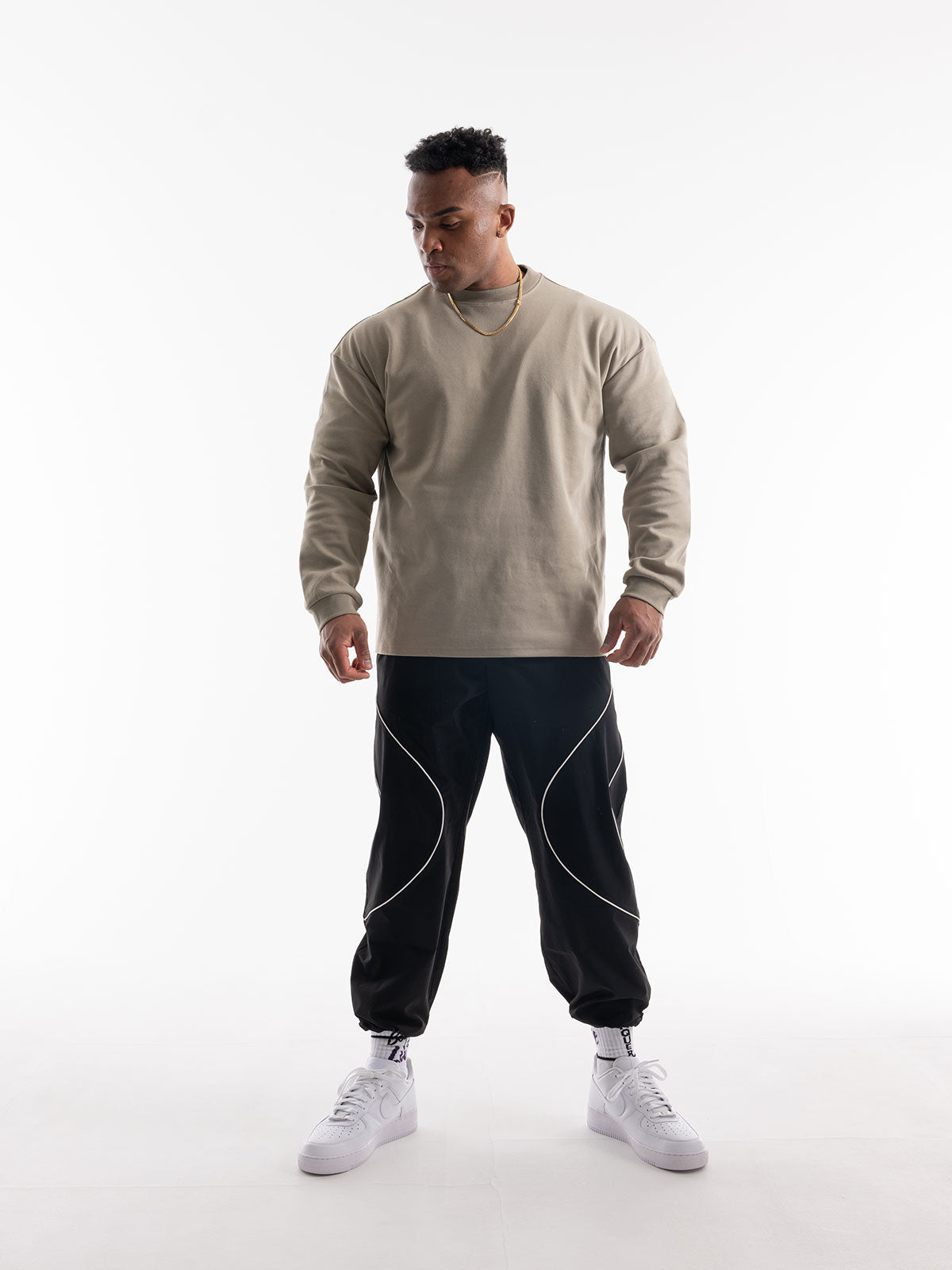 LONG SLEEVE T-shirt RUBBER TAG(KHAKI)