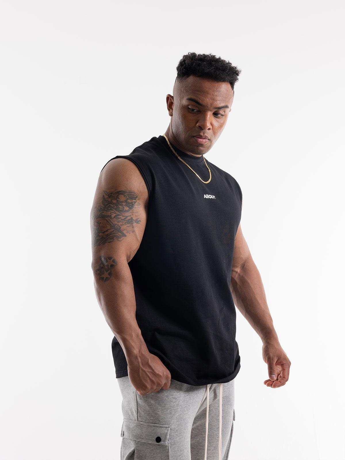 NO SLEEVE HANDCRAFTED LOGO(BLACK)