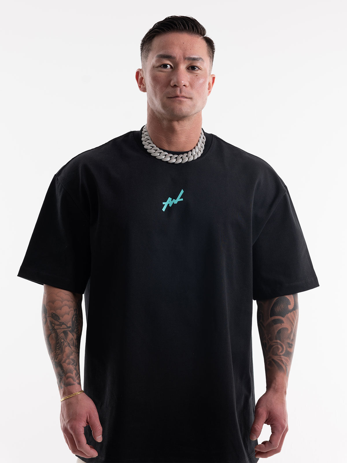 T-shirt SIMPLE LOGO BIG SILHOUETTE(BLACK)